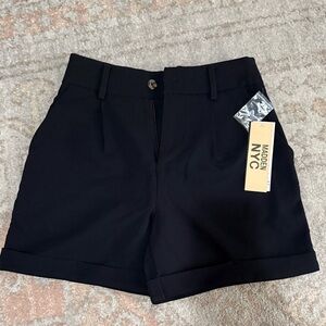 Madden NYC Women's High Waist Black Shorts